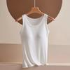 Verão Algodão Modal Macacão de Peça Única com Fio Regata Sem Mangas Feminino Camisa Base Alça Fina Antifurto Leve Sutiã Livre Roupa Íntima