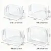 Bolsa de Tocador de Viaje Juego de Cuatro Piezas, Bolsa Cosmética Transparente de PVC Engrosado, Bolsa de Almacenamiento con Cremallera de Gran Capacidad Impermeable y a Prueba de Polvo