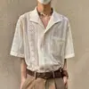 Camisa Polo Solapa Cárdigan Manga Corta Corte de Hombre Verano Seda de Hielo Casual de Negocios Británico Camiseta Exportación Transfronteriza Mayorista