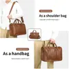 Pasta de Couro Genuíno para Viagem de Negócios Bolsa Casual Bolsa Transversal Pasta para Laptop Masculina