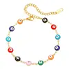 Accesorios de Nuevo Producto Transfronterizos Pulsera de Tobillo Pulsera de Acero Inoxidable Colorida Bohemia Retro Ojo del Diablo No Se Desvanece
