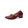 Zapatos de Tacón Bajos de Moda Femenina de 4 cm 2026 Otoño Nuevos Punta Redonda Tacón Grueso Corte Bajo Slip-on Planos para Mujer