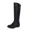 Fábrica de Zapatos para Mujer Estilo Británico Botas de Caballero Otoño Invierno Planas de Caña Alta Botas para Mujer Tallas Grandes 35-47 Comercio Exterior Transfronterizo X151