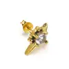 Pendientes de Zirconia con Punta de Cruz Estilo Japonés y Coreano Ins Súper Geniales Hip Hop para Hombres y Mujeres de Moda Pendientes de Acero de Titanio Fundido