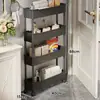 Estante de almacenamiento para baño, móvil con ruedas, carrito multifuncional para baño y inodoro, organizador de almacenamiento en capas para detergente de lavandería