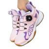 Zapatos de Bádminton para Niños Profesionales Hebilla Giratoria Transpirables Antideslizantes Resistentes al Desgaste Zapatos de Entrenamiento Niños y Niñas Zapatos de Tenis sin Cordones