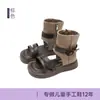 Sapatos de Camurça Retro Verão Fresco para Crianças 2026 Sandálias Infantis Botas Curtas de Cano Baixo Meninas Sandálias Romanas de Princesa