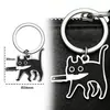 El Llavero de Gatito Testarudo Más Vendido de Amazon Llavero de Dibujos Animados Original de Aleación de Zinc Llavero con Colgante de Gato Negro