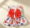 Vestido Princesa Floral para Cachorro Pequeno, Roupa Primavera Verão para Gatos, Teddy e Bichon Frise, Vestido Fofo para Cachorro de Estimação, Estilo Fino de Verão