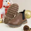 Comercio Exterior Botas Nuevas para Niños Botas de Cuero de Moda para Niños y Niñas Suela Gruesa Antideslizante Botas Martin que Aumentan la Altura Zapatos para Niños