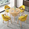 Juego de mesa y sillas de recepción y negociación de estilo minimalista nórdico para tiendas de té de leche y cafeterías, apartamentos y bed & breakfasts, mesa de comedor, mesa redonda pequeña para balcón