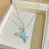 Nova joia da moda colar de aço titânio para mulheres, corrente de clavícula cravejada de zircônia requintada e elegante, pingente de luxo leve