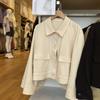 Chaqueta de Punto Casual Informal Estilo Japonés para Mujer Otoño 2024 Lavable a Máquina Holgada Chaqueta con Solapas 469775