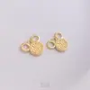 Etiqueta de Bendición de Aleación Nafu Recubierta de Oro de 14 Quilates que Conserva el Color Marca de Bendición Colgante Pequeño para Pulsera DIY Joyería Hecha a Mano Colgante