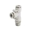 Conector neumático en T de conexión rápida al por mayor, accesorio en T lateral roscado tipo T PD, blanco 6-01/8-01/10-01