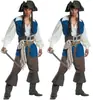 Uniforme de Juego de Halloween Europeo y Americano para Hombre Capitán Pirata del Caribe Marinero Cosplay Disfraz Cosplay