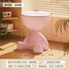 Mesa de centro de oso de moda Armario pequeño de techo plano para niños Armario para niños color crema Estante de almacenamiento móvil para sala de estar Oso Mesita de noche