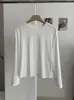Camiseta de Manga Larga KEKEZOON 2026 Otoño Nueva Ajustada Color Sólido Camiseta Básica 9017