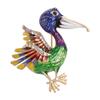 Broche Transfronterizo Nuevo Estilo Loro con Incrustaciones de Diamante Perla Aceite Goteando Esmalte Broche Animal de Estilo Europeo y Americano Hebilla para Bufanda de Seda Broche de Solapa Corsage de Gama Alta