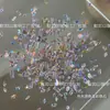 Piedras de circonita de fondo plano mixtas para mini arte de uñas con bordes biselados, brillantes, blancas, rosas, recubiertas de champán, pedrería de uñas pequeña colorida y translúcida