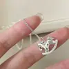 Colar Cavalo de Balanço Gelo Triturado para Mulheres, Prata, Brilhante, Luxo Leve, Nicho, Corrente de Clavícula de Alta Qualidade, Atacado Dropshipping