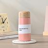 Copo Térmico Mini com Tampa de Madeira 304 Aço Inoxidável Copo de Água para Homens e Mulheres Copo de Presente Criativo Copo de Bolso Simples Portátil