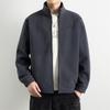 Modelos Domésticos! Casaco Cardigan de Lã para Homem Outono e Inverno Moletom com Gola Alta de Lã para Homem Jaqueta Casual Jaqueta Masculina