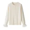 Ropa de Mujer Transfronteriza 2026 Moda Europea y Americana Casual Simple Suéter de Punto de Cuello Redondo de un Solo Botón con Puños Peludos para Mujer C93134