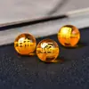 Accesorios Atractores de Fortuna Grabados con Estampado Dorado Cuentas Sueltas Accesorios para Juegos Culturales Citrino Sintético Cuentas Sueltas Grabadas Cuentas Redondas