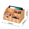 Portalápices de Madera Compartimentos de Escritorio con Cajón Hogar Papelería Infantil Caja de Almacenamiento para Lápices de Colores Oficina Estante de Almacenamiento para Papelería