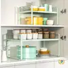 Estante de Almacenamiento de Cocina Telescópico por Niveles Debajo del Gabinete Fregadero Vajilla Especias Almacenamiento en Encimera Estante de Almacenamiento para Microondas