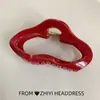 Pinza Avanzada Ankora Roja Agarre Rojo Internet Rojo 2024 Temperamento Pinza para Cabello Adorno para la Cabeza Combinación con Todo Pinza de Tiburón