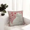 Funda de almohada para sofá transfronteriza, felpa corta agradable a la piel, funda de almohada de gato animal lindo, funda de cojín para sala de estar, no incluye relleno