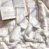 Calcetines hasta la pantorrilla para mujer, otoño e invierno, Maillard, color liso, calcetines holgados, casual japonés, versátiles, algodón, calcetines largos, calcetines holgados