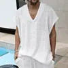 Estação Independente Transfronteiriça Novo Tamanho Grande Europeu e Americano Masculino Casual Gola V Solto Tricô Jacquard Sem Mangas Colete