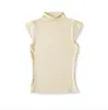 Nova camiseta de verão estilo americano para mulheres, gola alta curta, manga curta, estilo "garota apimentada", top cropped, acinturado, slim fit, justo que valoriza a silhueta
