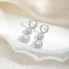 Pendientes Largos Cuadrados de Circonita Estilo Nuevo 2026 para Mujer, Gama Alta, Lujo Ligero, Pendientes Versátiles, Moda al por Mayor