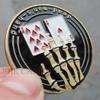 Prensador de tarjetas de regalo Texas Hold'em con chip metálico y protector de tarjetas chapado en oro de 100 g opcional