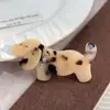 Presilha de Cabelo Bico de Pato de Acetato Estilo Francês para Filhote com Estampa de Leopardo para Meninas, Presilha Doce para Bebê, Presilha para Franja, Acessório de Cabelo Simples