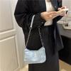 Moda Casual 2025 Mezclilla Verano Elegante Simple Color Sólido Gran Capacidad Cadena Axila Bolso de Mano Bolso de Hombro para Mujer