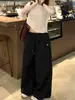 Pantalones de Verano Holgados Versátiles de Pierna Ancha de Secado Rápido Retro Americano para Mujer Cintura Alta con Cordón Pantalones de Baile Jazz