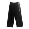 Ins2026 Coreano Nuevo Estilo Otoño Temprano Diseño Coreano Cinturilla Bloqueo de Color Cremallera Lateral Pantalones Rectos Casuales