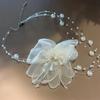 Colar de Pérolas em Renda Doce Super Fada Moda Feminina Colar de Atmosfera Elegante Novo Design de Nicho Corrente para Clavícula