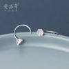 Aretes de Plata S925 para Mujer Aretes de Gancho de Loto Fresco Aretes Dulces Cortos Joyería Artística para las Orejas E6157