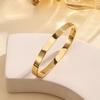 Pulsera de acero de titanio con diamantes transfronterizos, pulsera abierta para mujer chapada en oro de 18k, pulsera que no se decolora, pulsera de acero inoxidable al por mayor