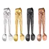 Pinzas para Hielo de Acero Inoxidable 304 al por Mayor Pinzas para Dulces con Patrón de Rosa Pinzas para Alimentos de Alto Valor Pinzas para Cubitos de Hielo de Bar Transfronterizo