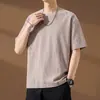 Camiseta de Verano 2026 para Hombre de Manga Corta con Bordado de Letras Americanas, Top Casual Holgado de Moda de Media Manga