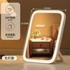 Espejo de Maquillaje LED con Luz Espejo de Escritorio de Sobremesa Plegable Portátil Dormitorio de Estudiantes Recámara Tocador Espejo de Maquillaje