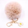 Venta Caliente Llavero Colgante Bola de Pelo de Margarita Moda para Mujer Bolso Felpa Monedero Coche Colgante Girasol