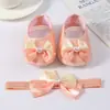 Zapatos Suaves para Bebé 2024 Zapatos para Bebé de 0 a 1 Año Zapatos de Princesa para Recién Nacido Traje de Diadema con Zapatos de Vestir a Juego